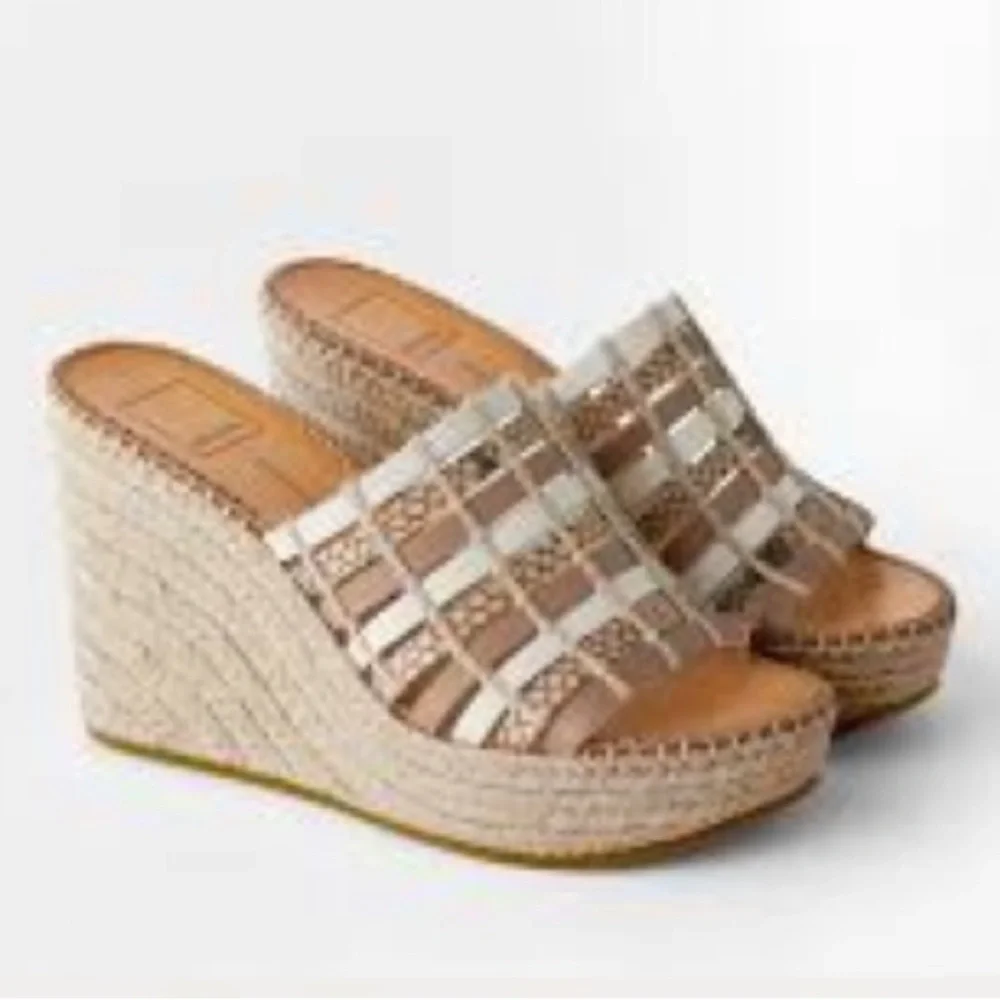 Dolce Vita Strappy Tan Espadrille Wedges